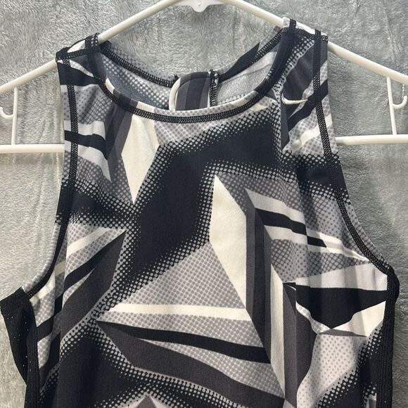 Nike Black Gray Racerback One Piece Swim Suit Zipper Closure Mesh Detail Size 6 - Picture 2 of 10